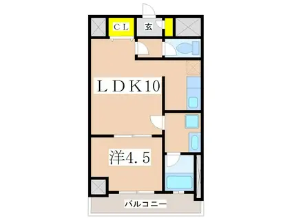 さくらヒルズ鴨池壱番館(1LDK/6階)の間取り写真