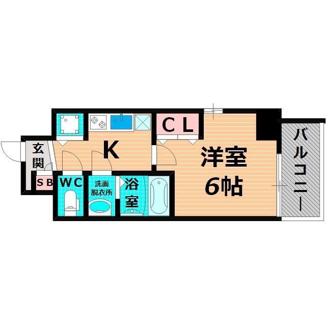 ウインズコート城北パーク(1K/8階)の間取り写真