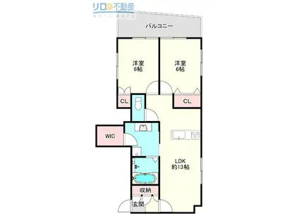 シャルボン日光園(2LDK/1階)の間取り写真