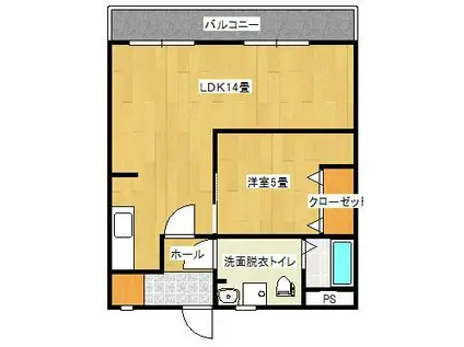 MSグラティア(1LDK/4階)の間取り写真