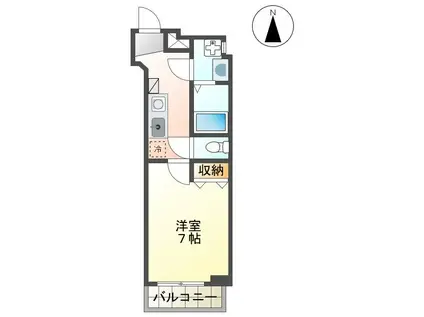 VILLA SOLE(1K/7階)の間取り写真