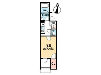 NEXAS EBARA(1K/2階)の間取り写真