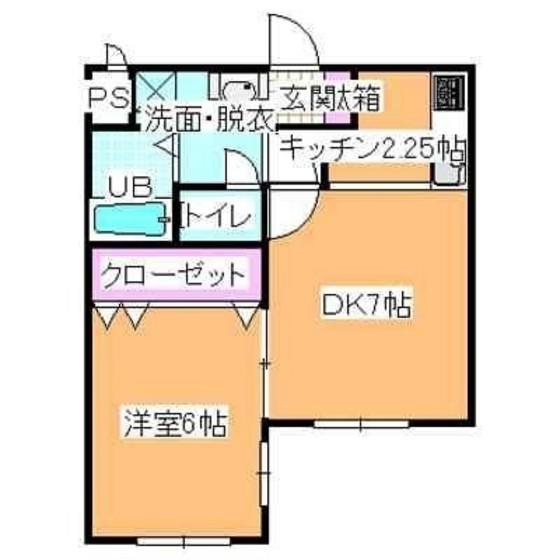 ヴェルドミール湯川(1DK/3階)の間取り写真