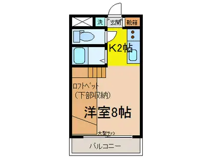 シャルマンワタリ(1K/2階)の間取り写真