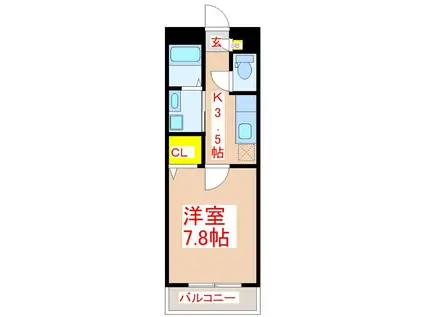 EGRET(1K/4階)の間取り写真