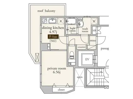 WIN・WINマンション石神井公園(1DK/5階)の間取り写真