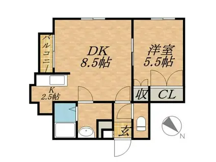 ビラ・レジリア光星(1LDK/1階)の間取り写真