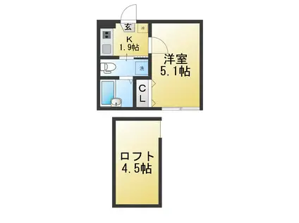 追浜オーシャン(1K/2階)の間取り写真