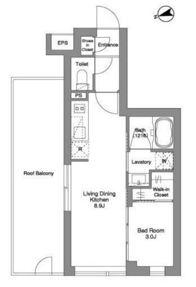 ORME COURT YOTSUYA(1LDK/4階)の間取り写真