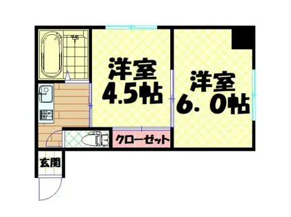 道頓堀プラザ(1DK/3階)の間取り写真