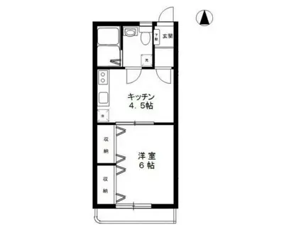 ポルトフロール(1DK/1階)の間取り写真