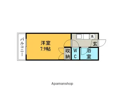 パレス山池(1K/1階)の間取り写真