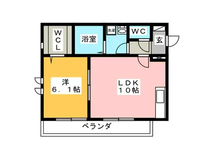 HARMONIA保土ヶ谷(1LDK/2階)の間取り写真