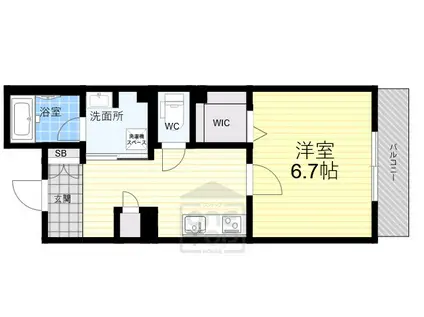 シャンテリーブル(1K/3階)の間取り写真