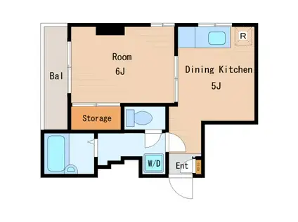 グランドールK(1DK/3階)の間取り写真