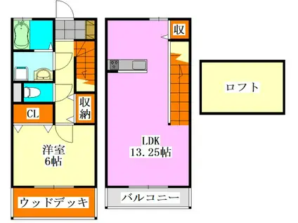 フレシール(1LDK/1階)の間取り写真