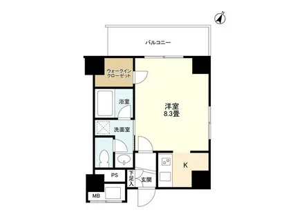 フェザント(ワンルーム/2階)の間取り写真