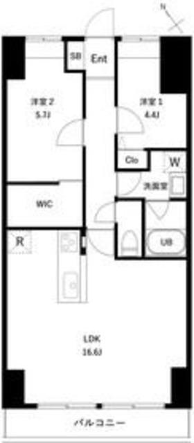 PARK MODERN西葛西(2LDK/2階)の間取り写真