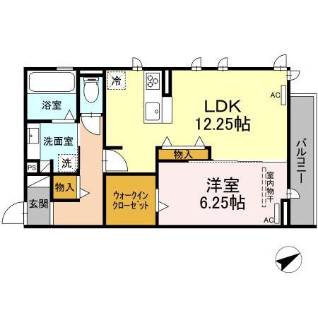 LA FELICE(1LDK/3階)の間取り写真