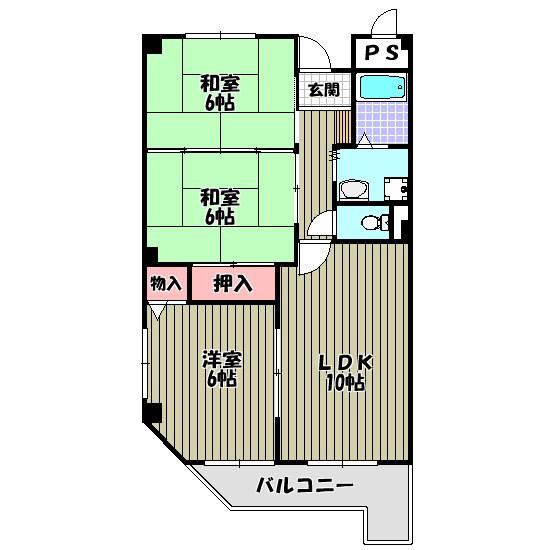 アプティ3番館(3LDK/5階)の間取り写真
