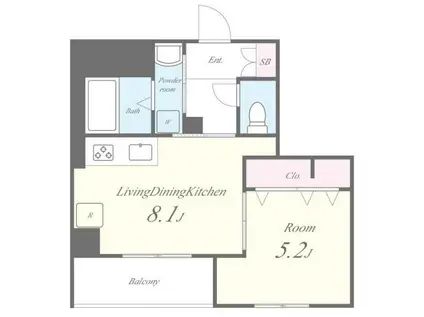 TS RESIDENCE 東陽町(1LDK/2階)の間取り写真