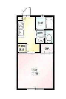 ラフィネドミール・B(1K/2階)の間取り写真