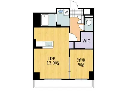 サンヒルズ御条(1LDK/9階)の間取り写真