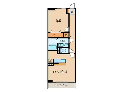 サニーブローテ住吉I・II(1LDK/3階)の間取り写真