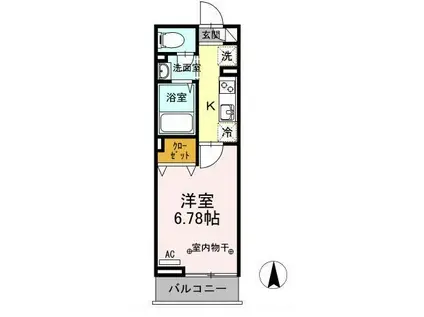 フォレストヤマザキ(1K/1階)の間取り写真