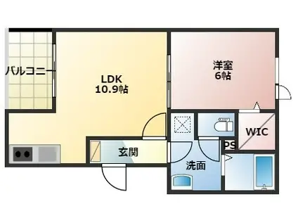 エルーシア・K(1LDK/2階)の間取り写真