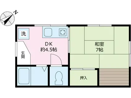 橋本コーポ(1DK/1階)の間取り写真