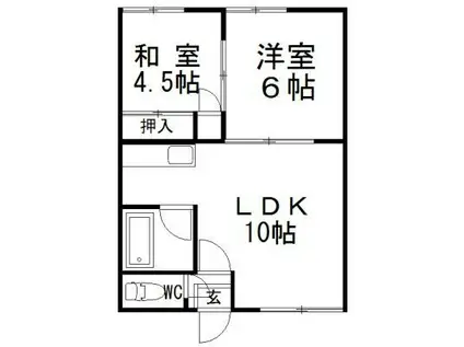 エイムハウス(2LDK/3階)の間取り写真