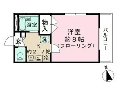 ヴァンテアン(1K/1階)の間取り写真