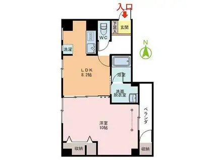 牧の島メゾンドール(1LDK/5階)の間取り写真