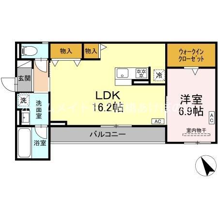 アビタシオンL(1LDK/2階)の間取り写真