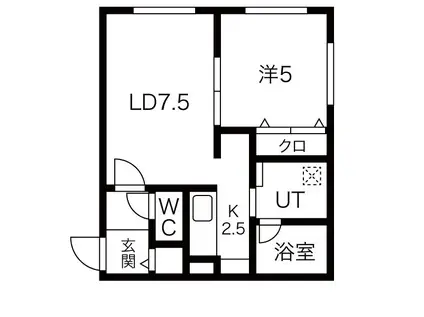 MODERNON9(1LDK/4階)の間取り写真