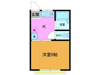 コープサカマキ(1K/1階)の間取り写真