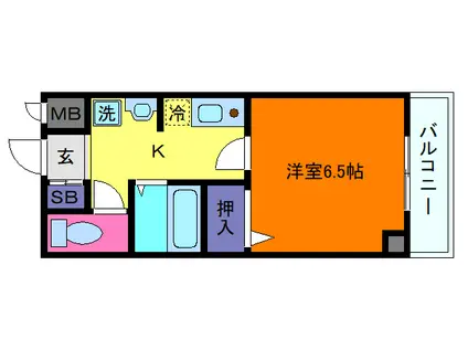 サンコーセレブコート(1K/7階)の間取り写真