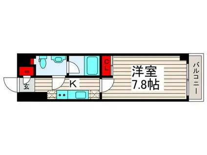 ライジングプレイス西新井(1K/6階)の間取り写真