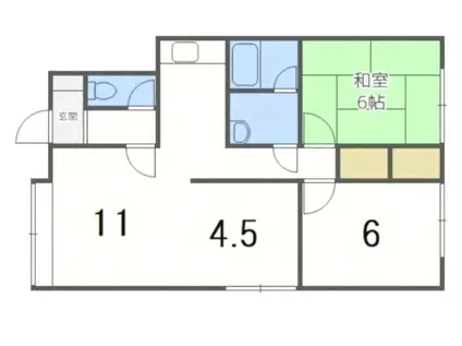 第5コーポ藤(3LDK/1階)の間取り写真
