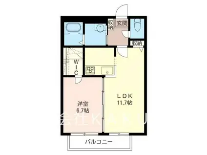 エスポワール(1LDK/2階)の間取り写真