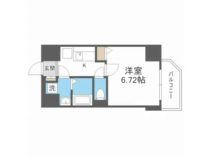 ALZA西本町(1K/9階)の間取り写真