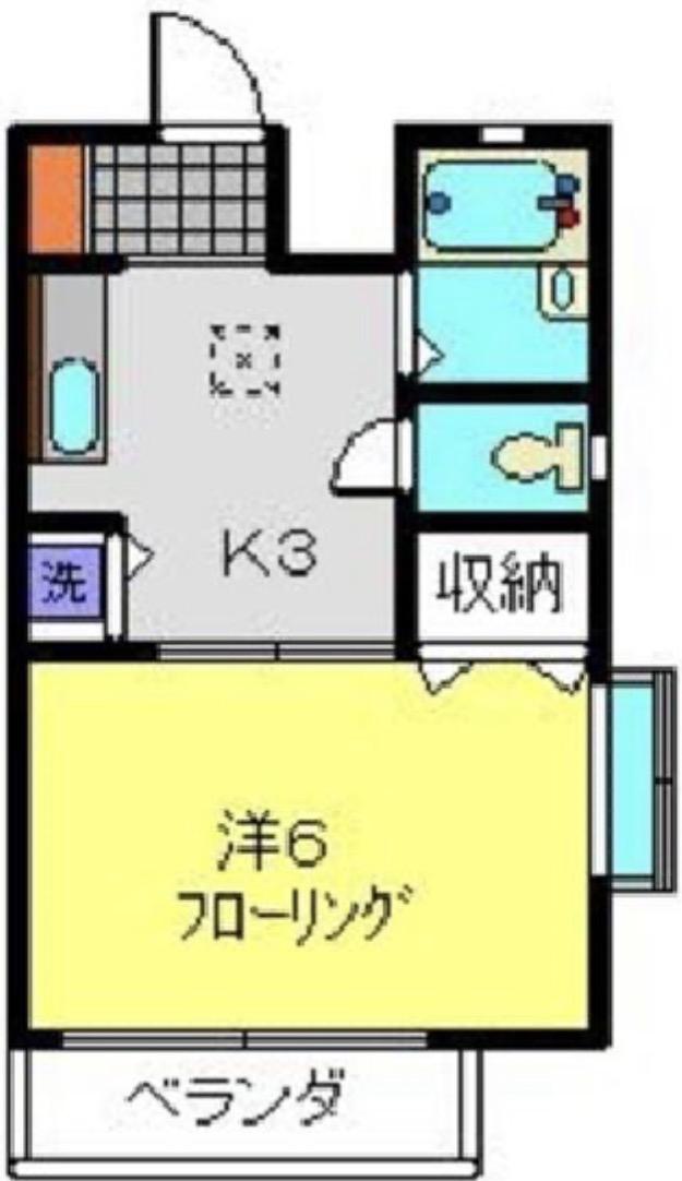 ブルーマロー鎌谷(1K/1階)の間取り写真