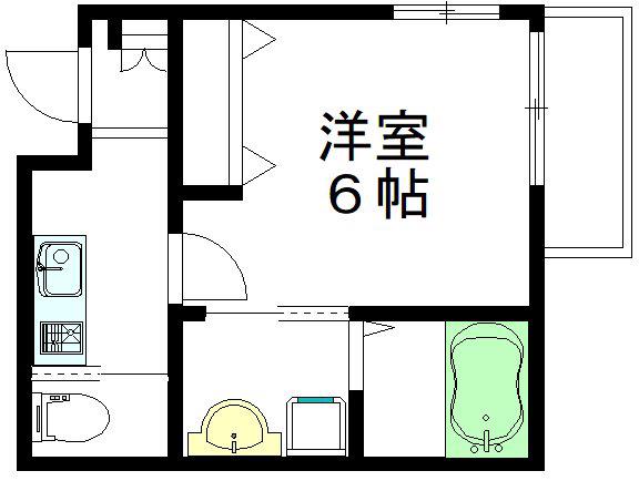 カーサドマーニ(1K/1階)の間取り写真