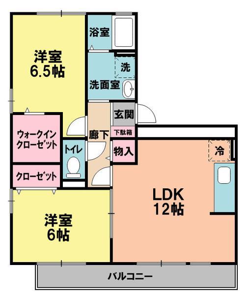 IS若葉A(2LDK/2階)の間取り写真