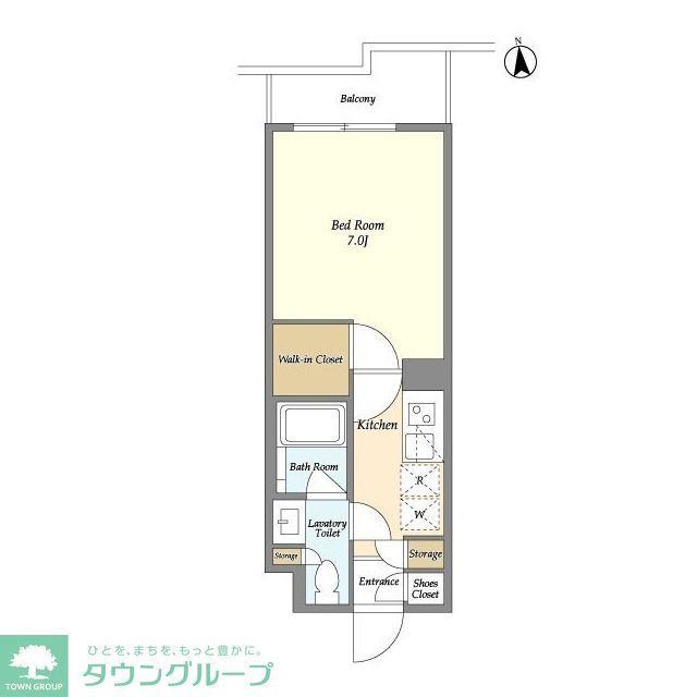 ミュプレ梅丘(1K/2階)の間取り写真