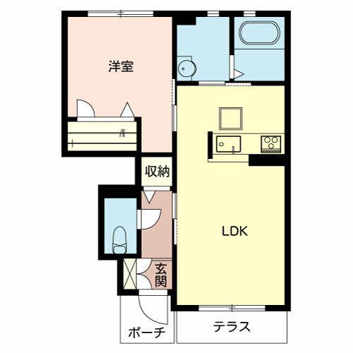 シャーメゾン秋津(1LDK/1階)の間取り写真