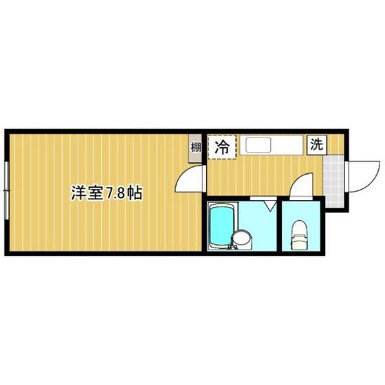桑島ビルB(1K/4階)の間取り写真