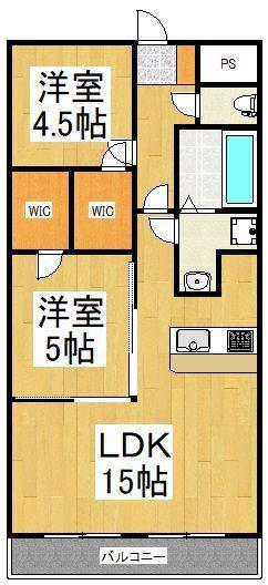 テルプシコレ東村山(2LDK/3階)の間取り写真
