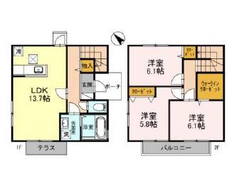 I-RIVERCOURTE棟(3LDK/1階)の間取り写真